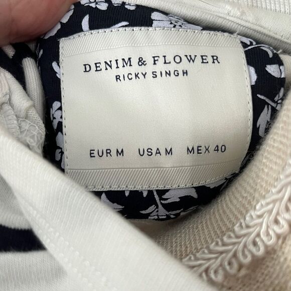 Denim & Flower Ricky Singh Dark Blue /White Duck Embroidered logo - Picture 2 of 8